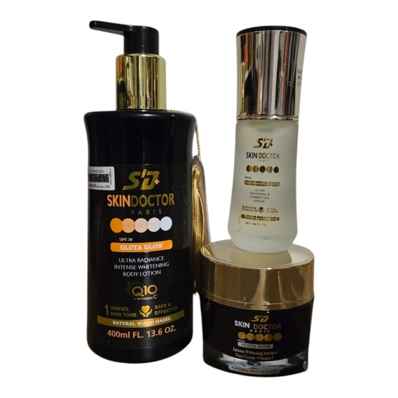 Skin Doctor Paris Gluta Glow Body Lotion, Face Cream And Ultra Corrector Serum - Picture 1 of 3